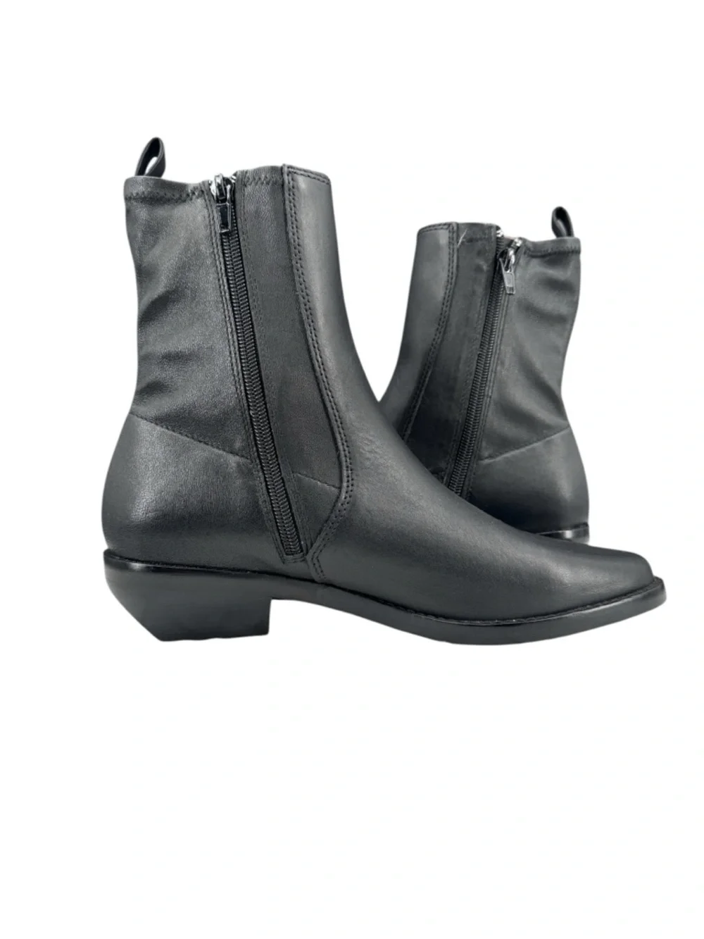 Madewell The Idris Stretch Ankle Leather Boot Size 7 Black
